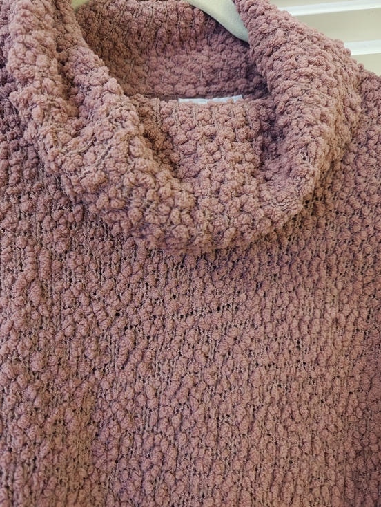 Studio Dusty Mauve Popcorn Cowl Turtleneck Sweater - Picture 2 of 3